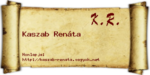 Kaszab Renáta névjegykártya